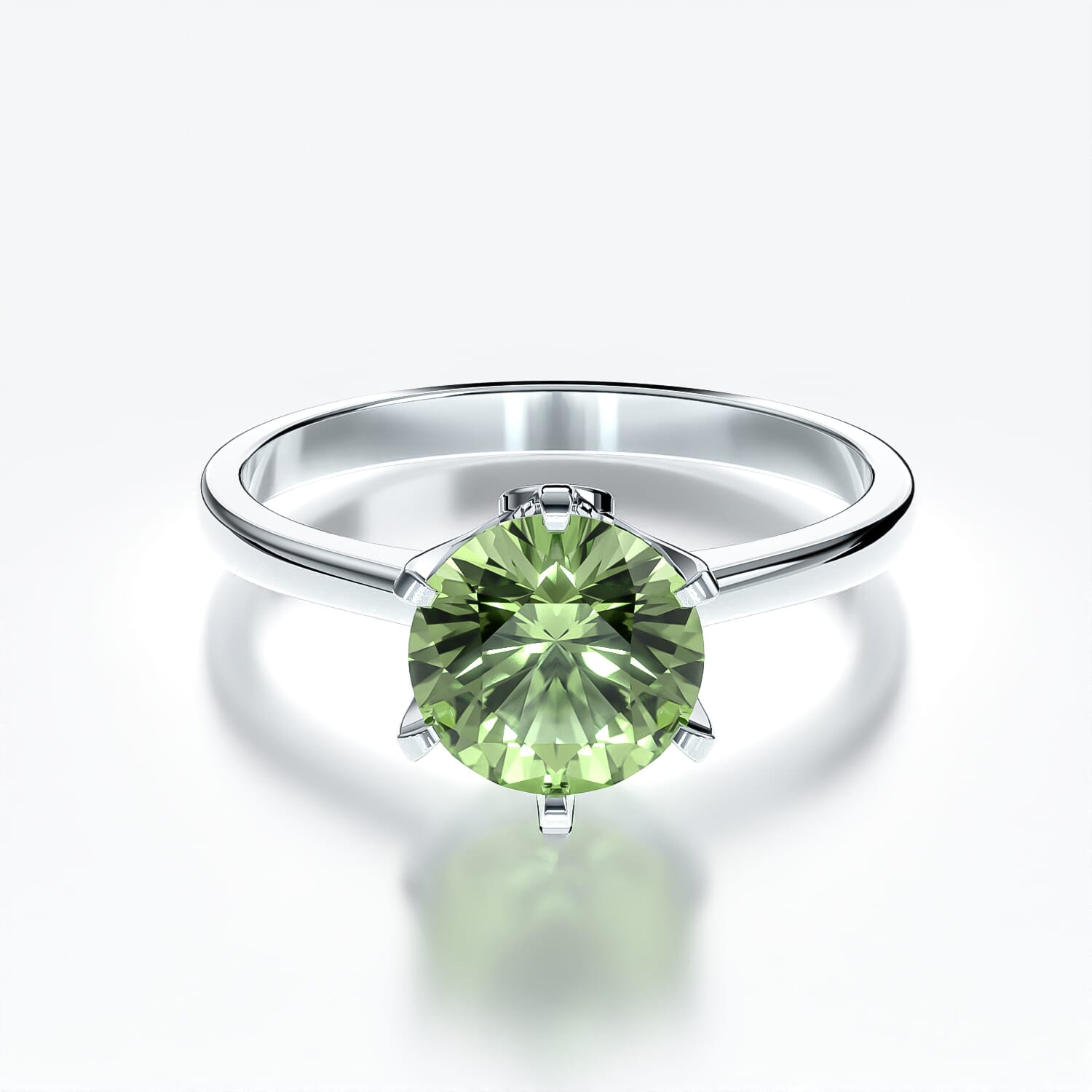 The Journey Collection | Solitaire Engagement Ring: white gold, green sapphire